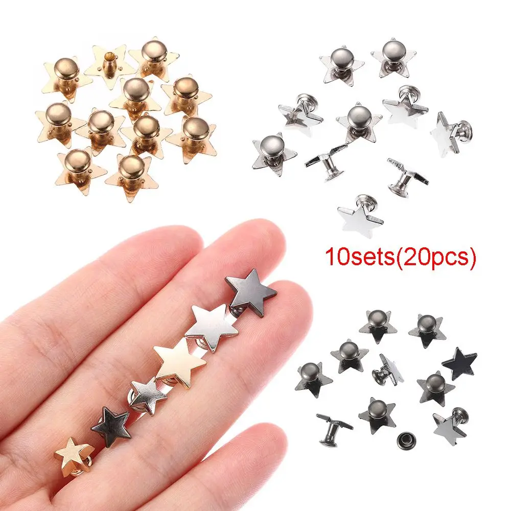 Botones de tela con remaches y estrellas para ropa infantil