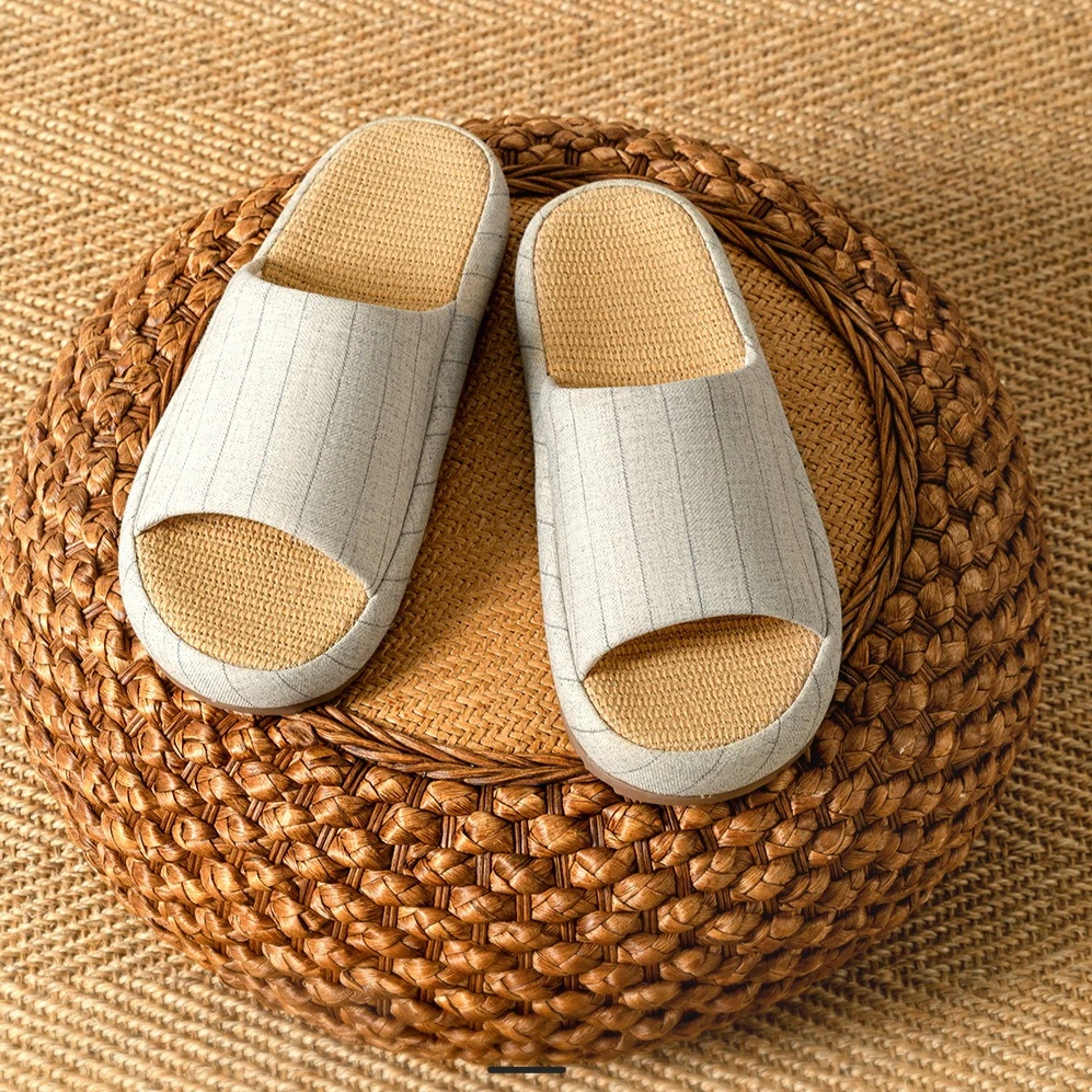 Pantuflas infantiles de lino y algodón con suela antideslizante - imagen 4