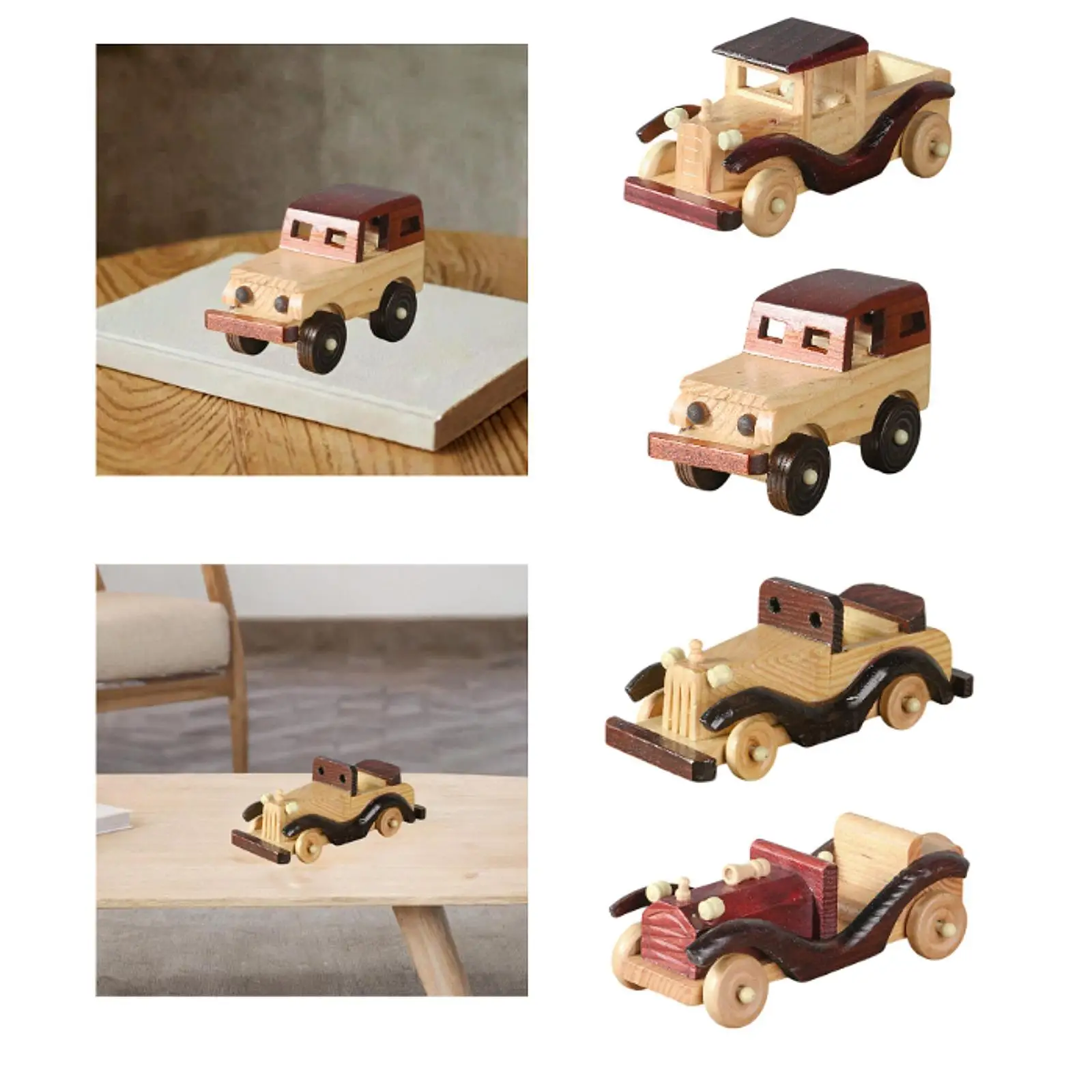 Collectible Vehicle Figurine Toy Gift Table Centerpiece Wooden Ornament Vintage