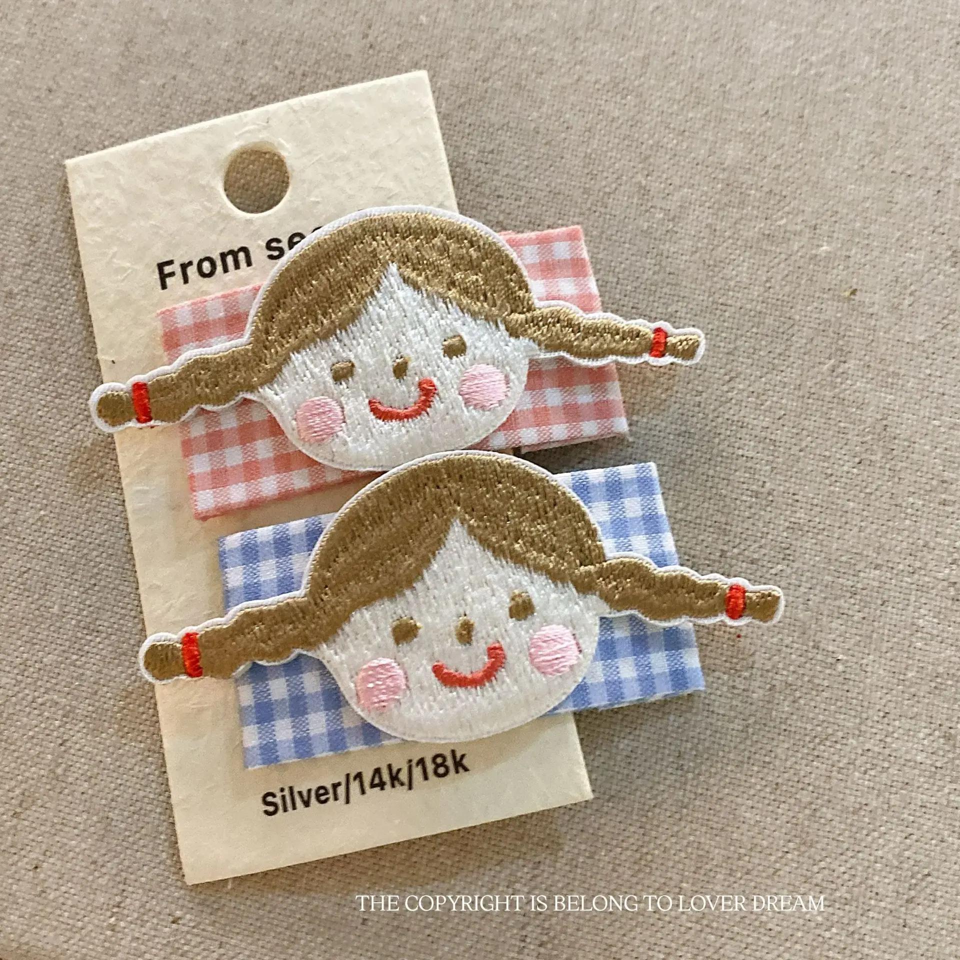 Horquilla de cereza a cuadros – Accesorio infantil para niña con flequillo - imagen 4