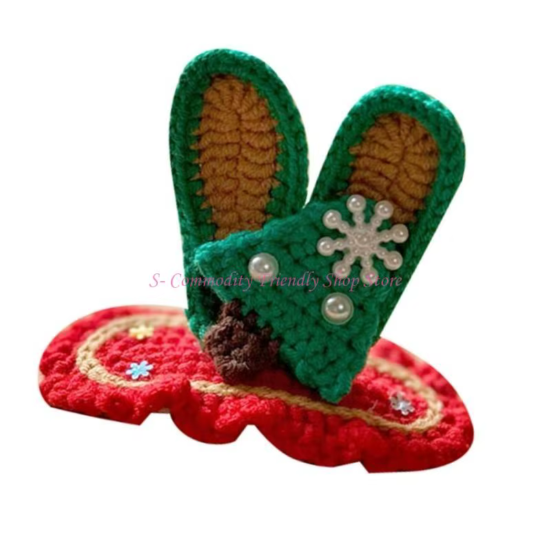 Pinzas de pelo navideñas con diseño festivo para niñas - imagen 4