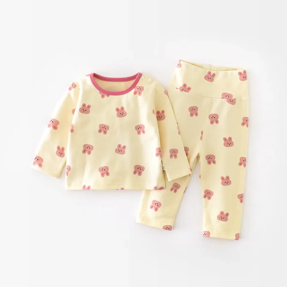 Traje de pijama para bebé de 9m -3T, ropa para dormir con estampado de cabeza de conejo, nueva ropa para dormir de otoño, ropa interior para niñas - imagen 5