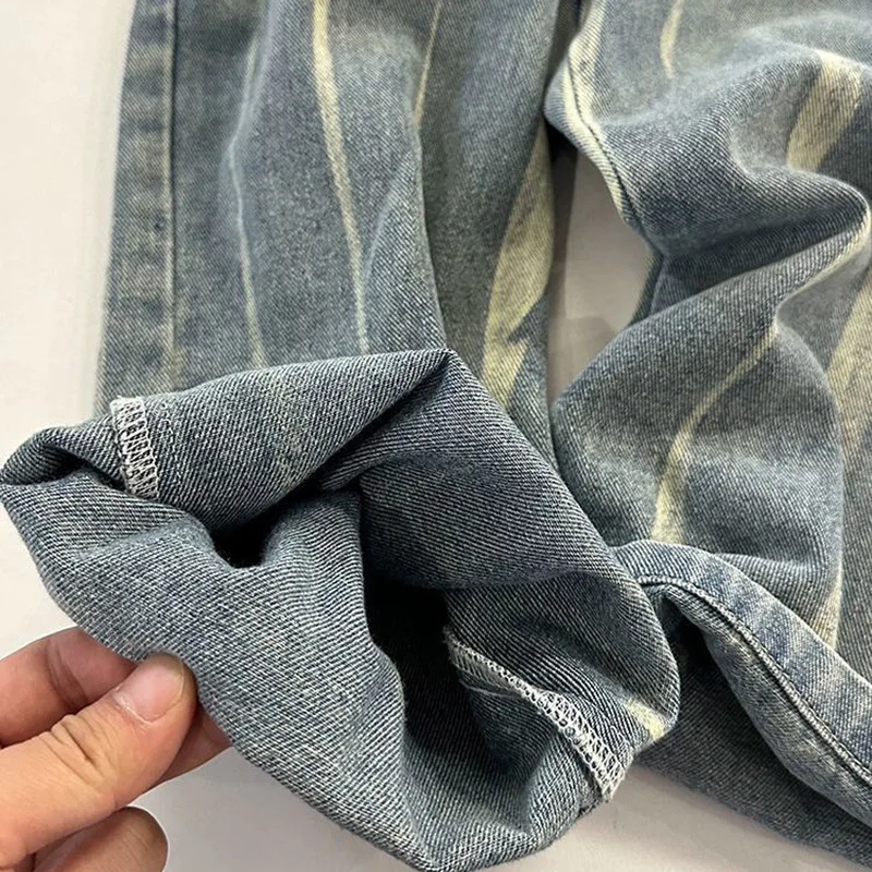 Vaqueros de pierna recta sueltos estilo callejero para niños para otoño, pantalones casuales de marca de moda, elegantes y versátiles para salir - imagen 4