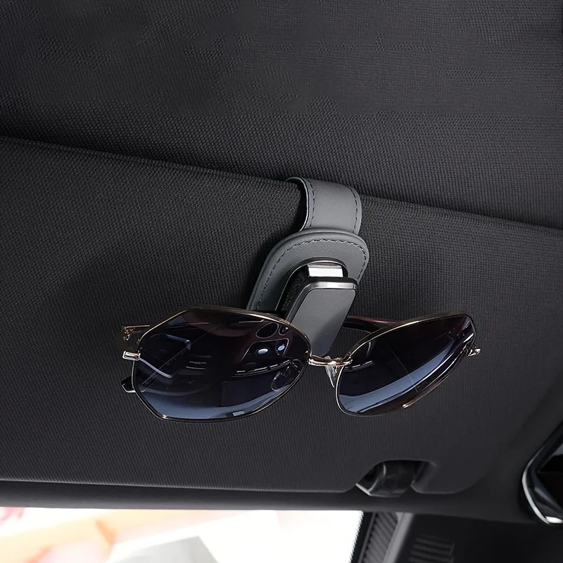 Clip universal de cuero PU para gafas en el coche – Fácil instalación - imagen 3