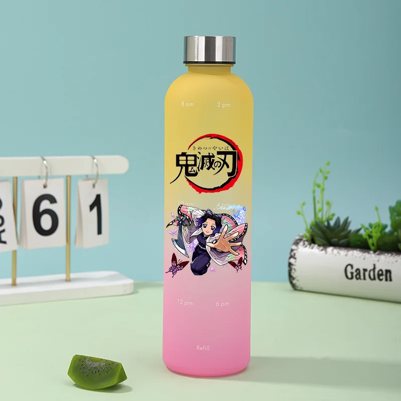 Botella Deportiva Demon Slayer con Pajita para Niños – Diseño Tanjiro