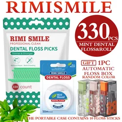 Hilo dental Rimi Smile Mint con palillo – menta refrescante