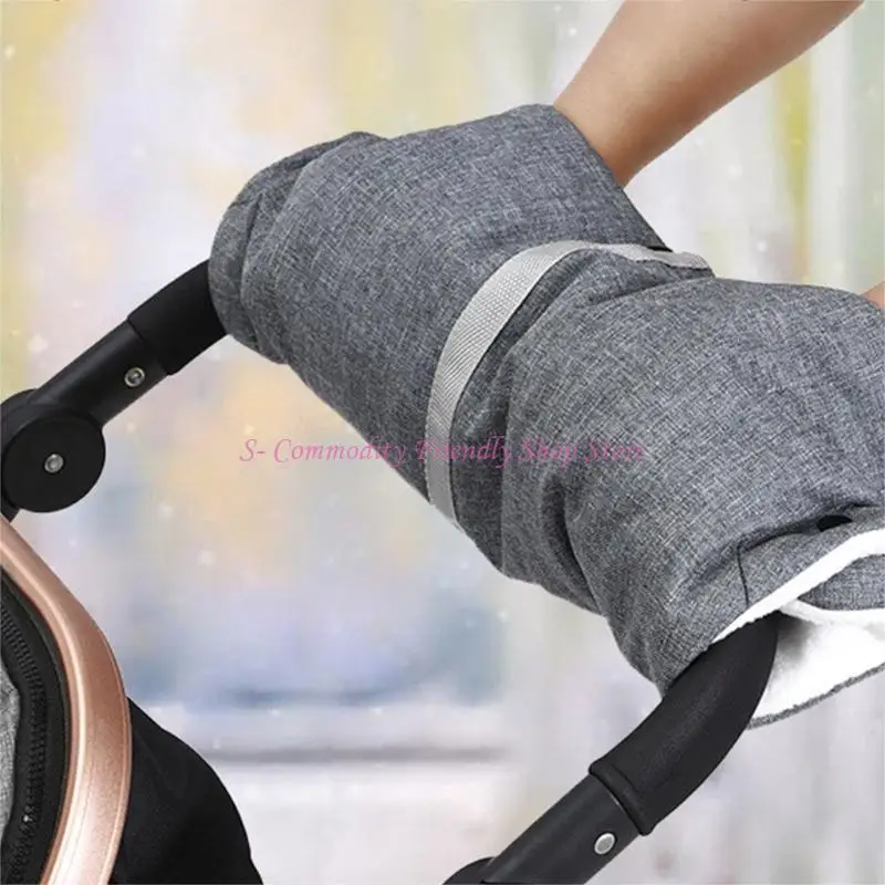 85AE Guantes para cochecito invierno Calor para cochecito Calentadores manos elegantes Ligeros para padres - imagen 5