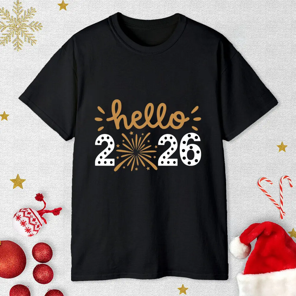 Happy 2026 Ropa a juego con estampado familiar Feliz Año Nuevo papá mamá niños camisas camiseta mono de bebé trajes familiares vacaciones familia Tops - imagen 5