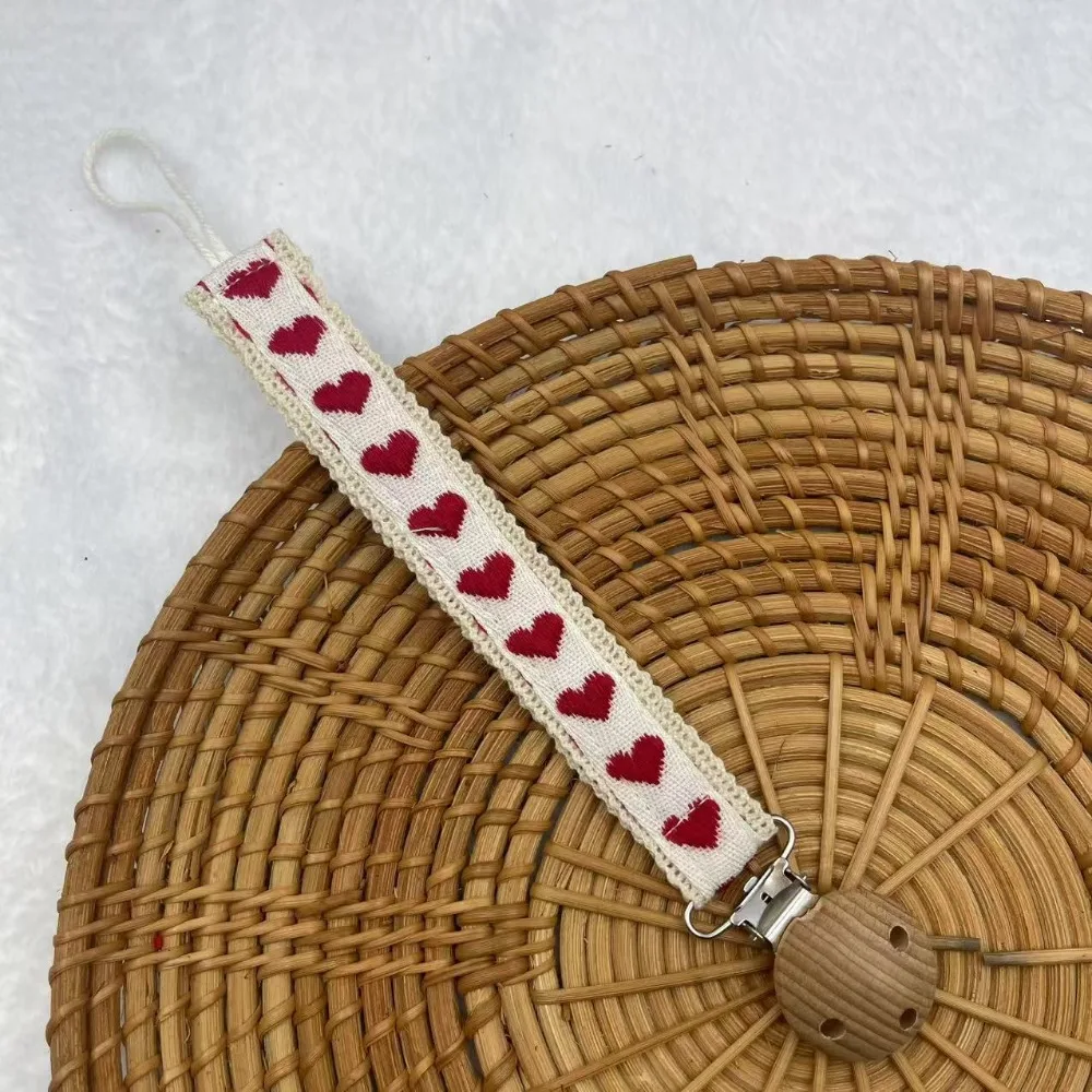 Nueva cadena de chupete de madera, colgante con estampado de flores, soporte para pezones, cuidado de los dientes, mordedor de calidad alimentaria, uso colgante