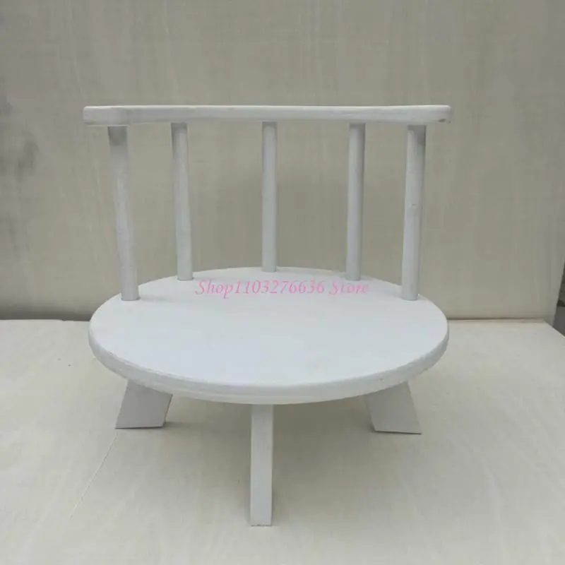Sesiones fotos infantiles R6FD Stool madera Sofá Props Props madera blanca Pequeña Photography Silla para Baby Posing - imagen 5