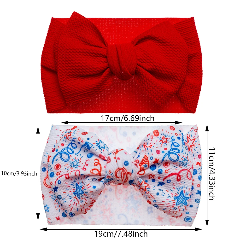 Diademas con lazo del Día de la independencia para niña, bandanas con bandera americana, diademas con lazo, accesorios para el cabello de bala para fiesta de baile, 2 unidades por lote - imagen 4