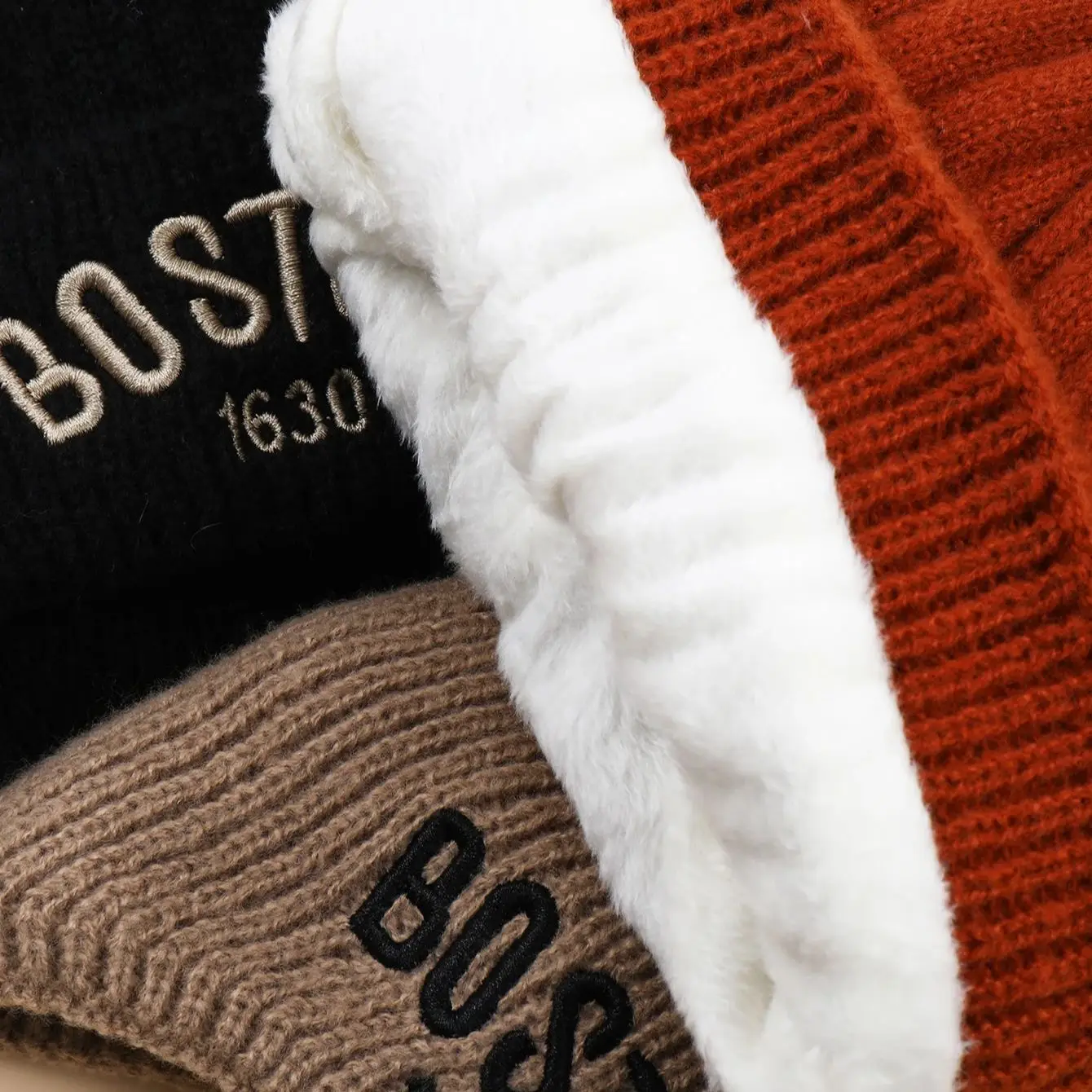 Gorro de lana bebé Boston – cálido de punto con letras liso - imagen 5