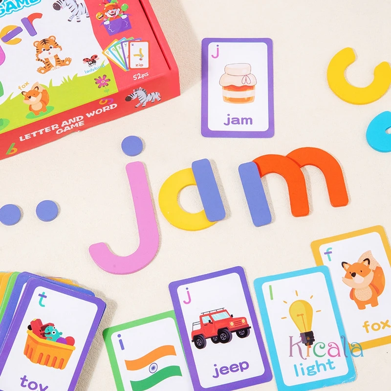 Rompecabezas de madera con dibujos de animales, juguetes de aprendizaje para ver hechizos, alfabeto inglés, palabras de vista y juegos de letras a juego, regalo para niños - imagen 5
