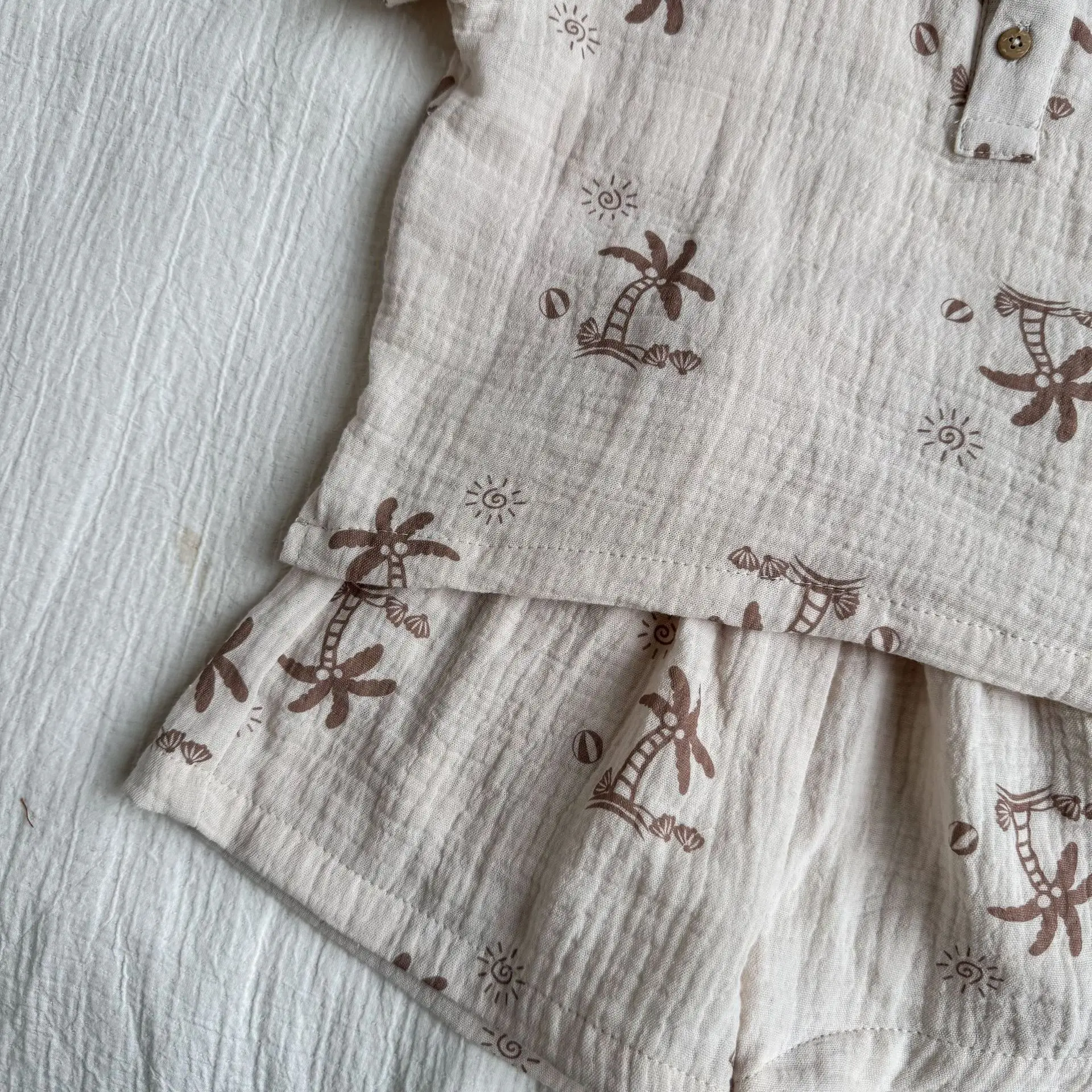 Conjunto verano 2026 niños camiseta con pantalón corto lino y algodón - imagen 5