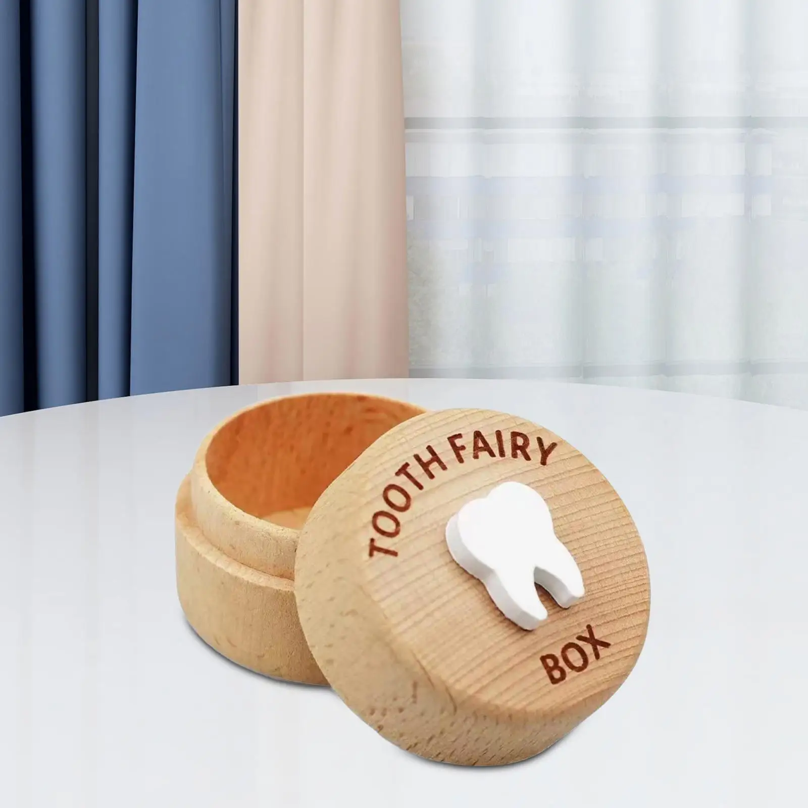 Milk Teeth Storage Box Wooden Tooth Organizer Baby Keepsake Container for Children First Lost Tooth