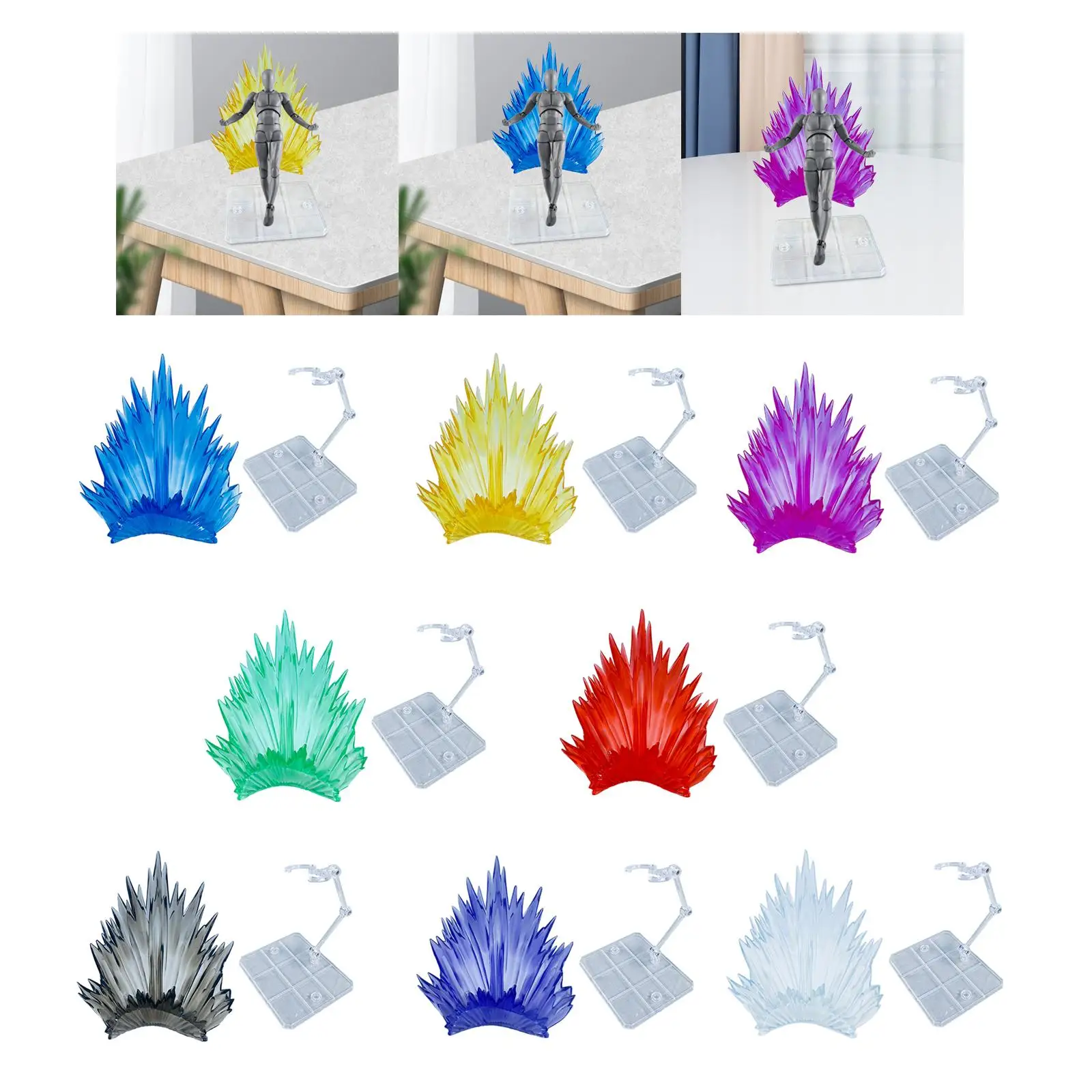 Action Figures Explosion Effect Desktop Decor Ages 14 Years up Doll Supplies Collectible Creative Gift DIY with Display Holder