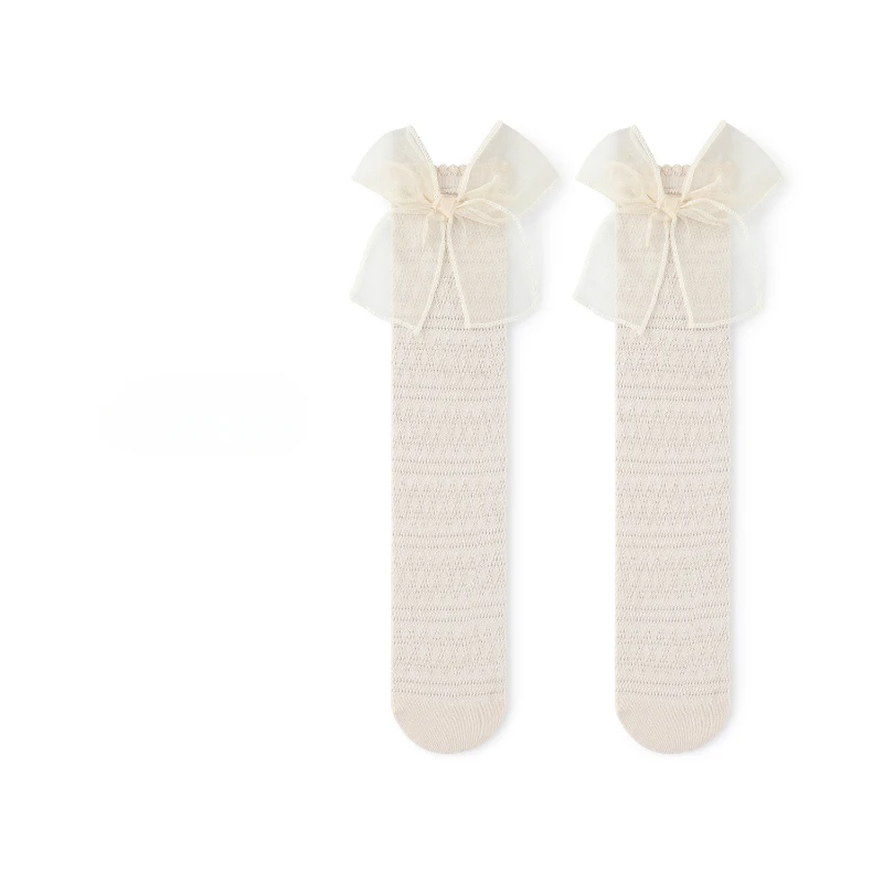 Calcetines altos de algodón con lazo para niñas estilo colegiala - imagen 5