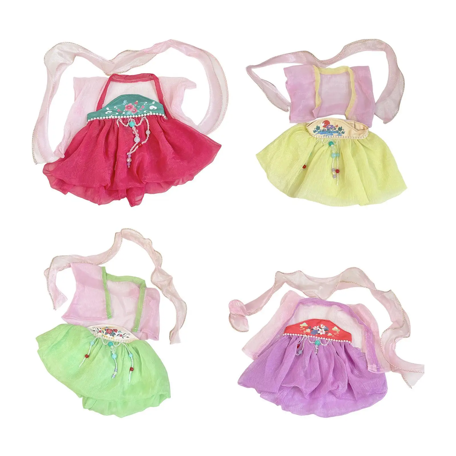 Ropa de muñeca de peluche de 38cm, accesorios de muñeca de peluche a la moda, disfraz de vestido antiguo tradicional chino suave, traje de muñeca - imagen 2