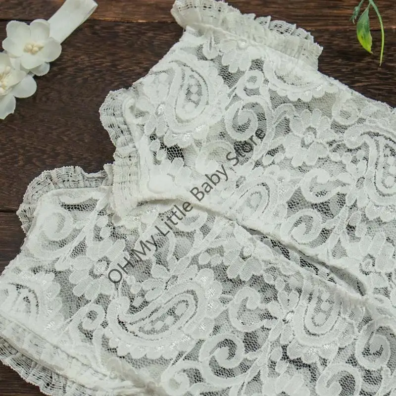 M76C 2 PCS Fotografía recién nacida Props encaje Romper Romper para bebés Fotos Disparos ropa Baby Tossress Bodysuit - imagen 2