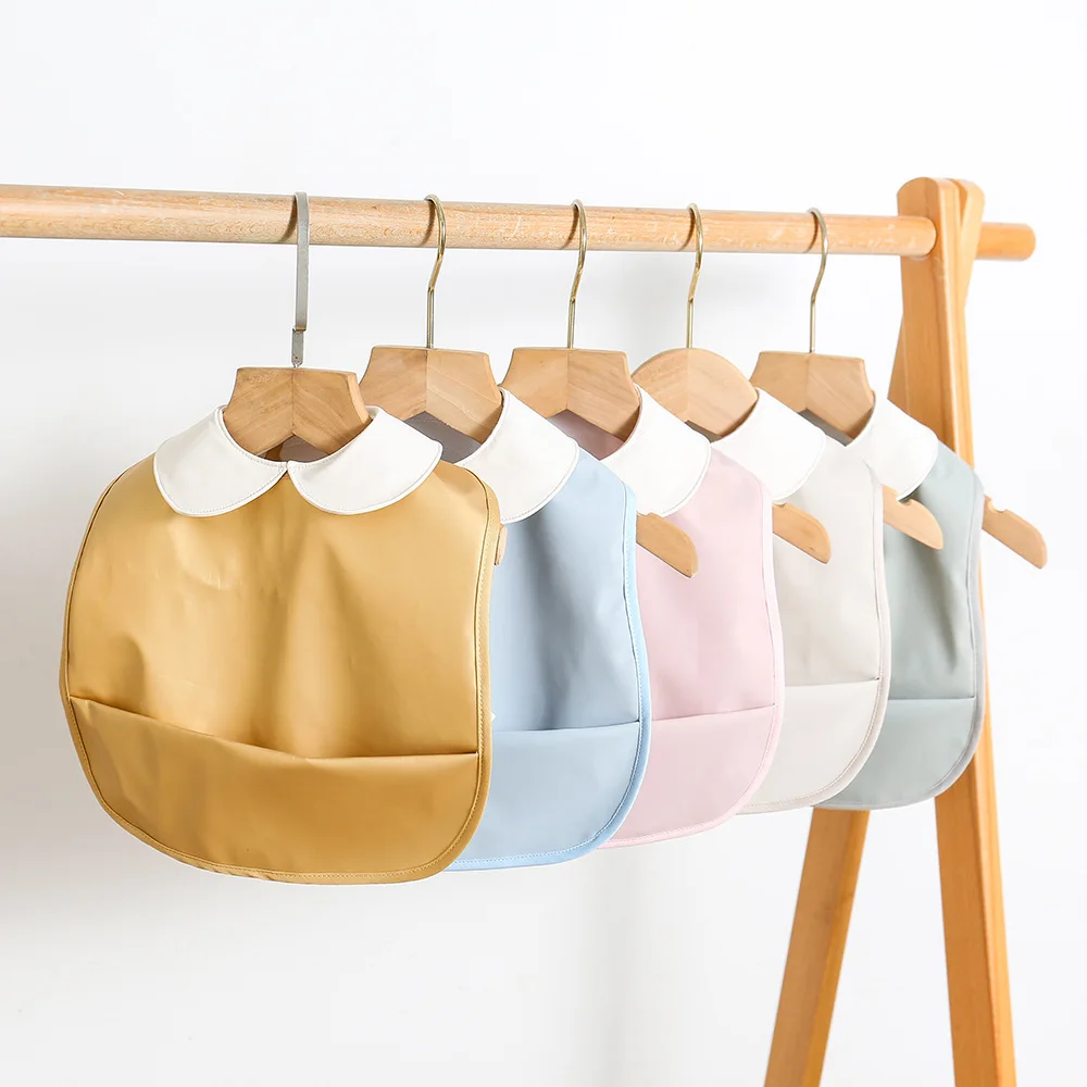 Nuevos Baberos impermeables para bebé, bonito paño sólido sin mangas, delantal de alimentación, babero, paño suave para eructar para niños pequeños, Baberos Bandana para niñas - imagen 3