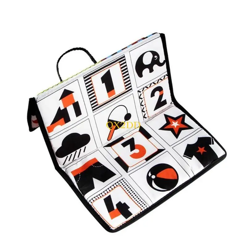 Coche bebé QX2D para asiento trasero, espejo plegable colgante, juguete aprendizaje dibujos animados viaje - imagen 5