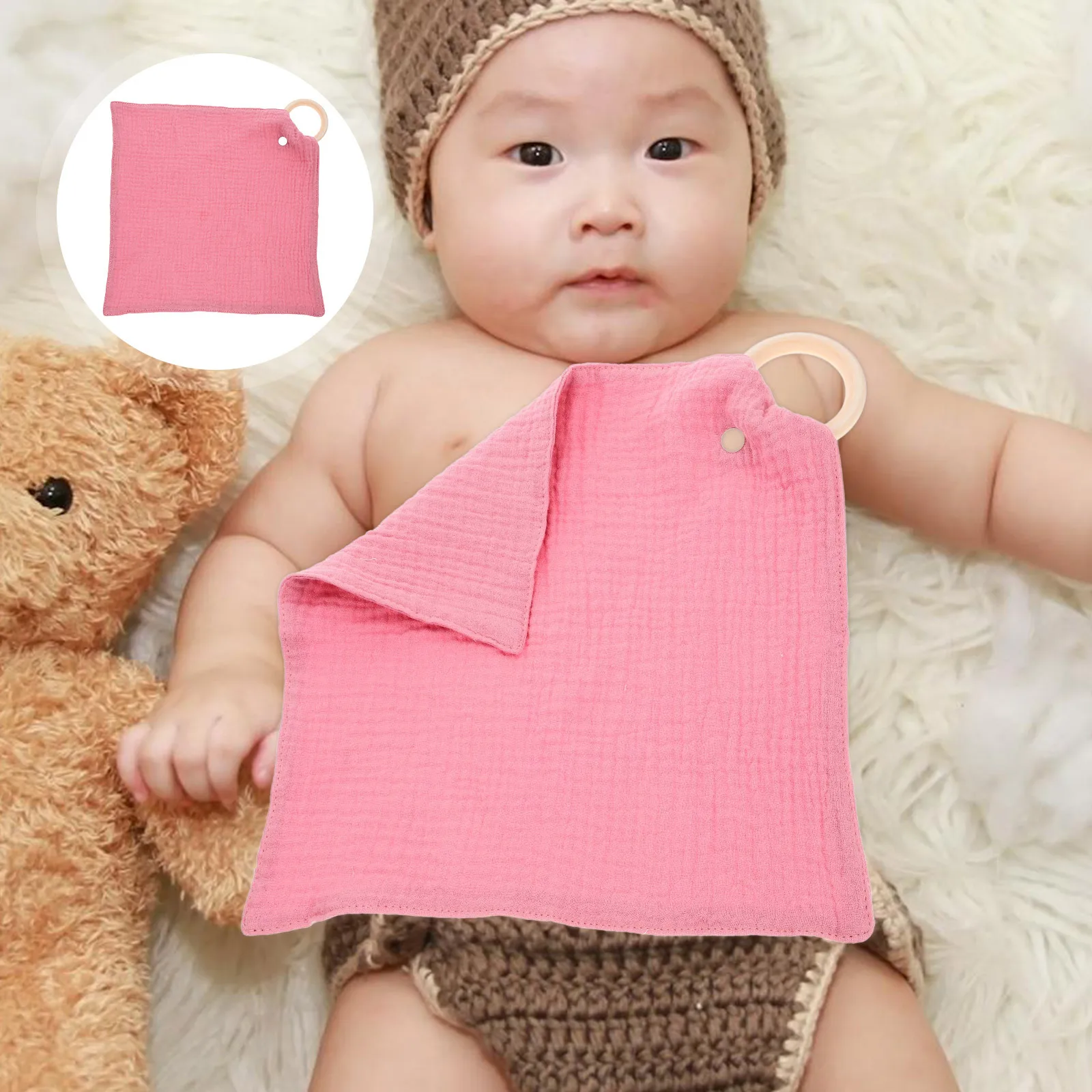 Paño para chupete para niños, manta calmante para bebés, toalla multifuncional para acurrucarse, manta decorativa pequeña para bebé para la dentición - imagen 4