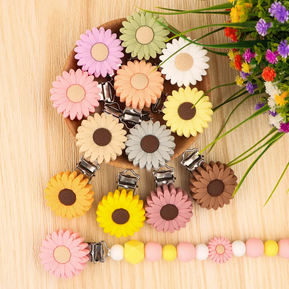 Sunrony 4/6 Uds nuevo Color redondo/corazón/flor Clips de silicona DIY bolso sombrero cadena llavero abrazaderas joyería accesorios hechos a mano - imagen 2