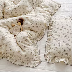 Juego de cama bebé muselina vintage – Funda nórdica, sábana y almohada