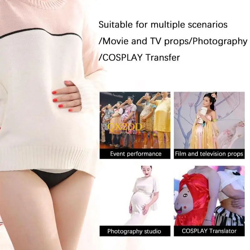 QX2D Cubierta barriga maternidad silicona reutilizable, uso cómodo durante períodos prolongados en producciones y - imagen 5