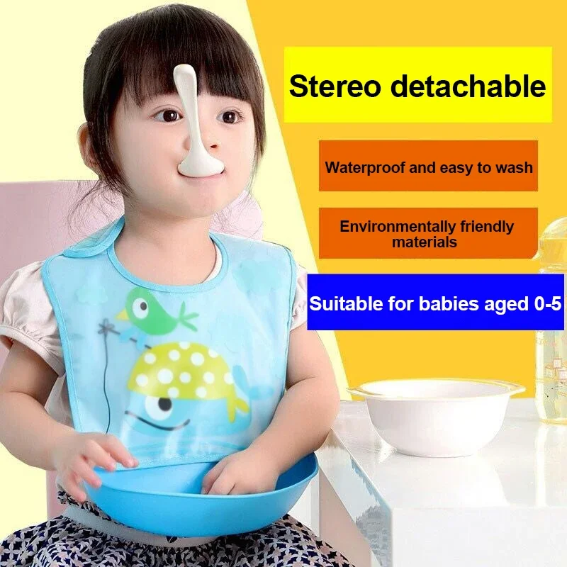 Babero naranja de manga larga para bebé, delantal impermeable para niño y niña, paño para eructar, babero de alimentación con bolsillo, 1 piezas