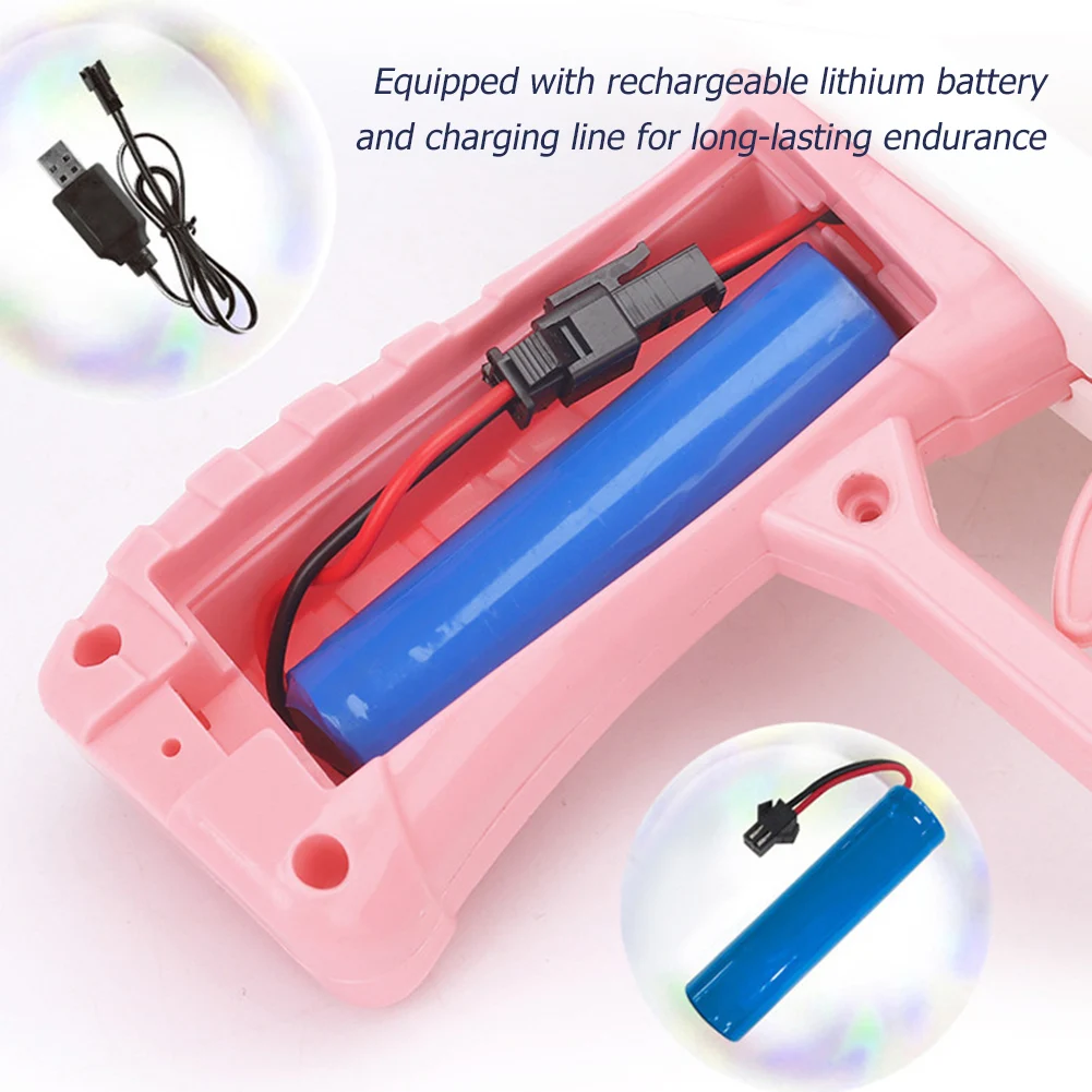 Máquina de burbujas de 80 agujeros, soplador de burbujas de jabón eléctrico automático para niños, juegos al aire libre, fiesta, juguetes de cumpleaños para niños, regalo - imagen 3