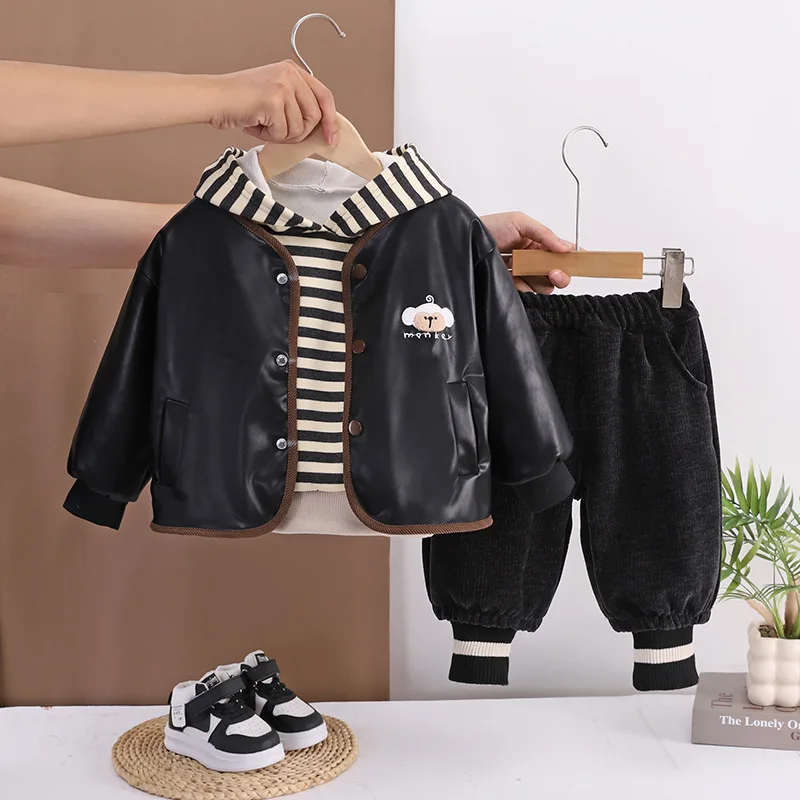 Conjunto invierno bebé – Chaqueta, sudadera con capucha y pantalón - imagen 3