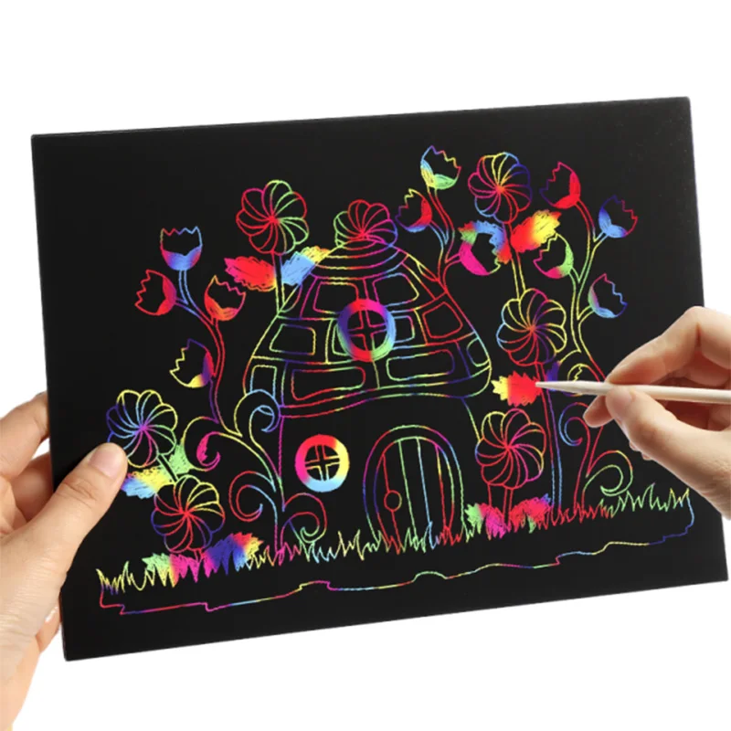 TMZ Papel para rascar arcoiris - Actividad de arte infantil - imagen 5
