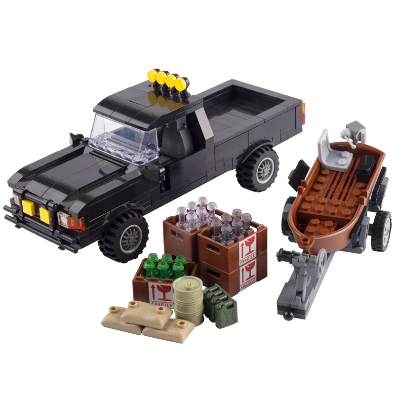 Camión de Ciudad de bloques de construcción MOC modelo de ingeniería Transporter Pickup Truck Box Ship Toy Boy, regalo educativo para niños - imagen 4