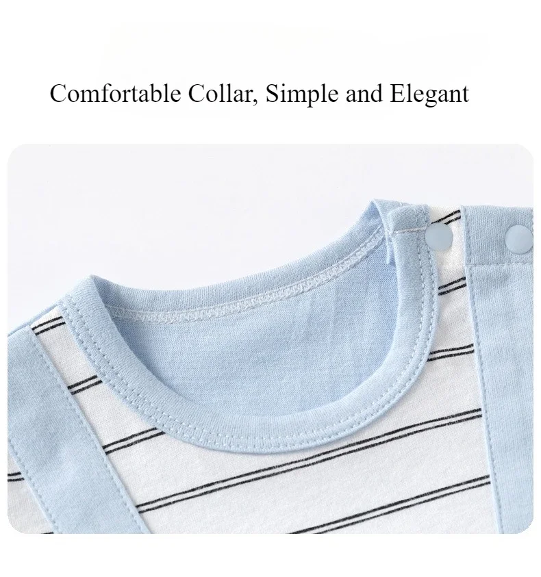 Somenie, mono de verano para bebé recién nacido, mono de algodón para niños y niñas, mono de manga corta con bonitos dibujos, mono suave y transpirable para recién nacido - imagen 3