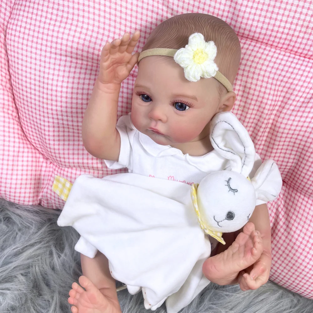 MRB-Muñeca Reborn de pradera de 18 pulgadas, tamaño de bebé recién nacido, imagen Real, cuerpo completo de vinilo, muñeca lavable con venas visibles en la piel 3D - imagen 3