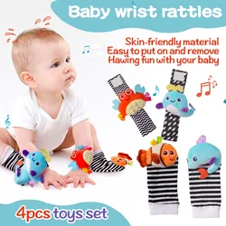 Calcetines sonajeros para bebé con animales peluche suave sonido