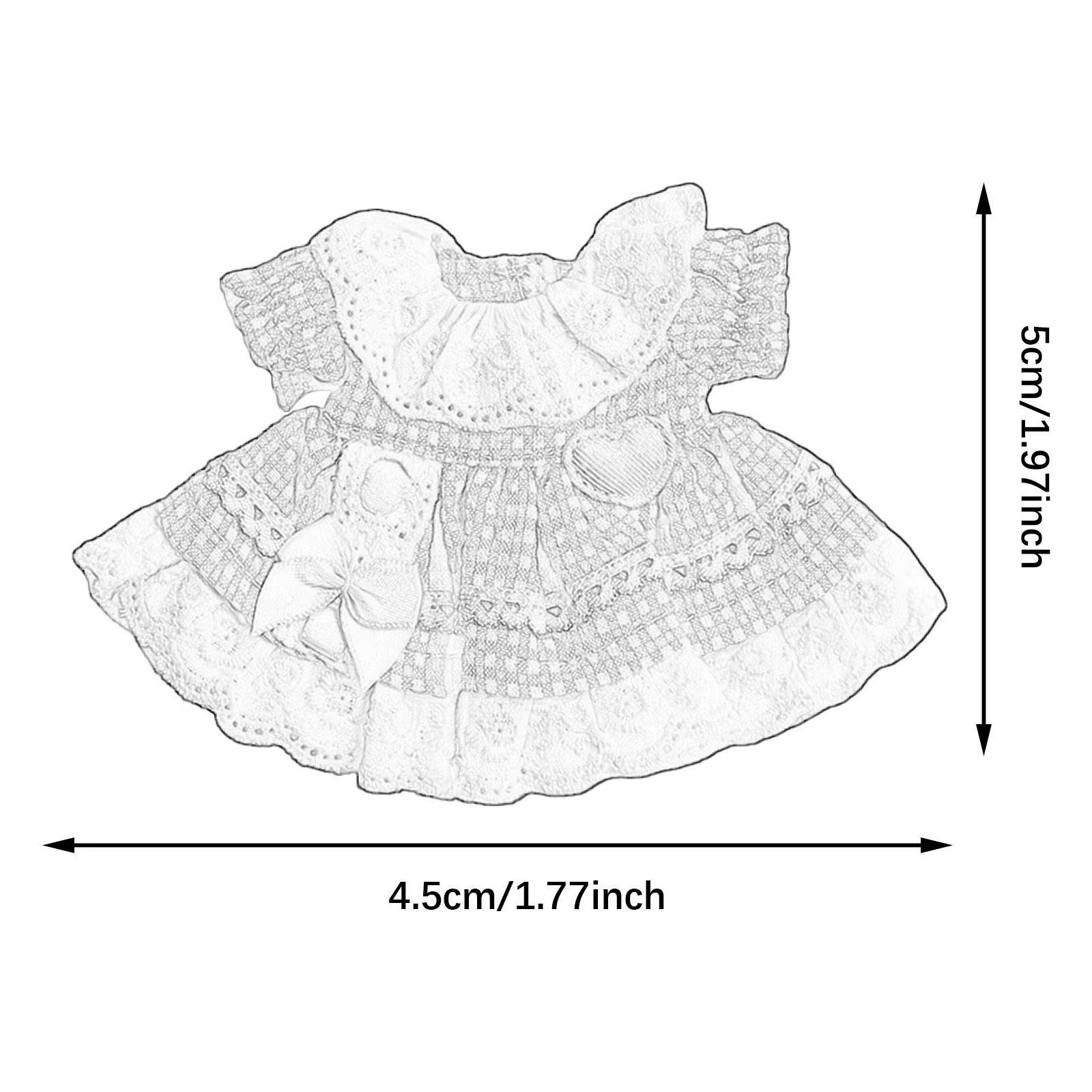  Doll Attire, Fashionable Dress Set for 4.72 Inch Stuffed Toys