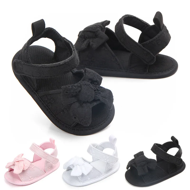 Sandalias de bebé antideslizantes de verano con lazo y algodón - imagen 2