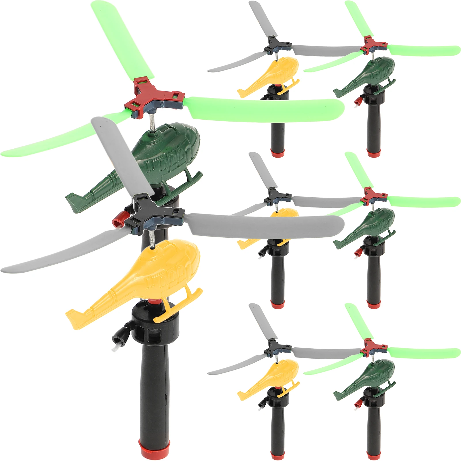 8 Uds. De juguetes voladores con cuerda para tirar, avión para el desarrollo de la amistad, helicóptero, diversión familiar de plástico - imagen 3