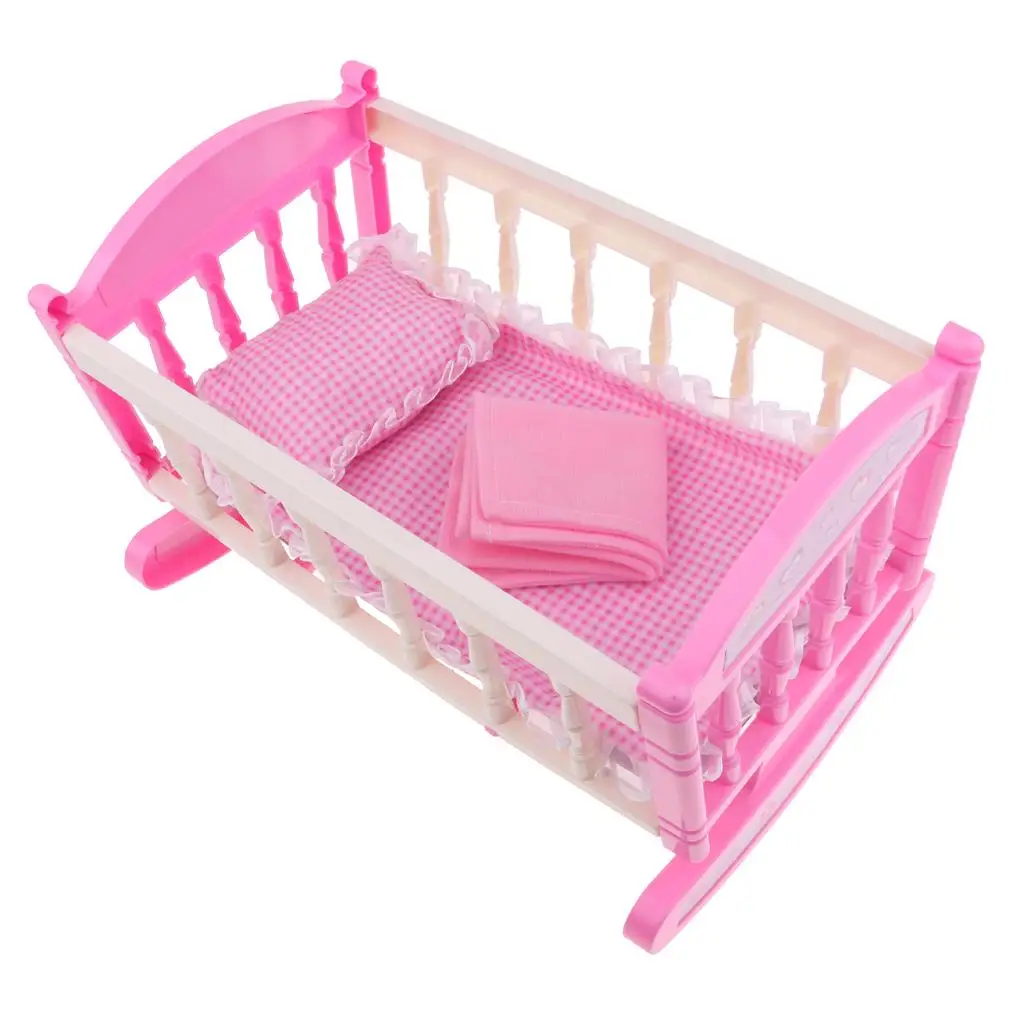 Modelo de cama de cuna, muebles de simulación, modelo para muñeca de pulgadas, juguete para juego de imitación para niños - imagen 2