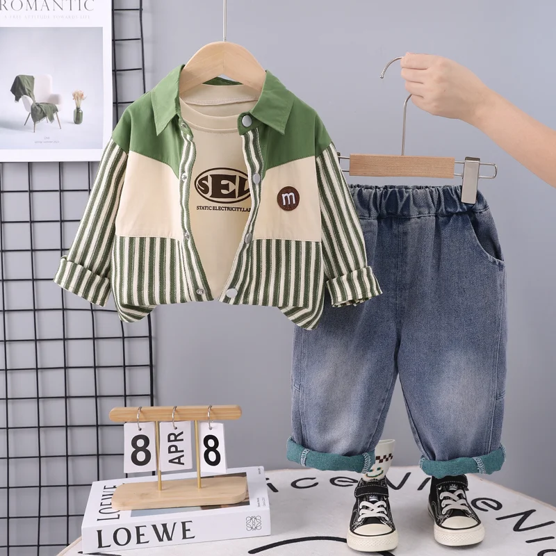 Conjunto de otoño para bebé con chaqueta, camiseta y pantalón - imagen 3
