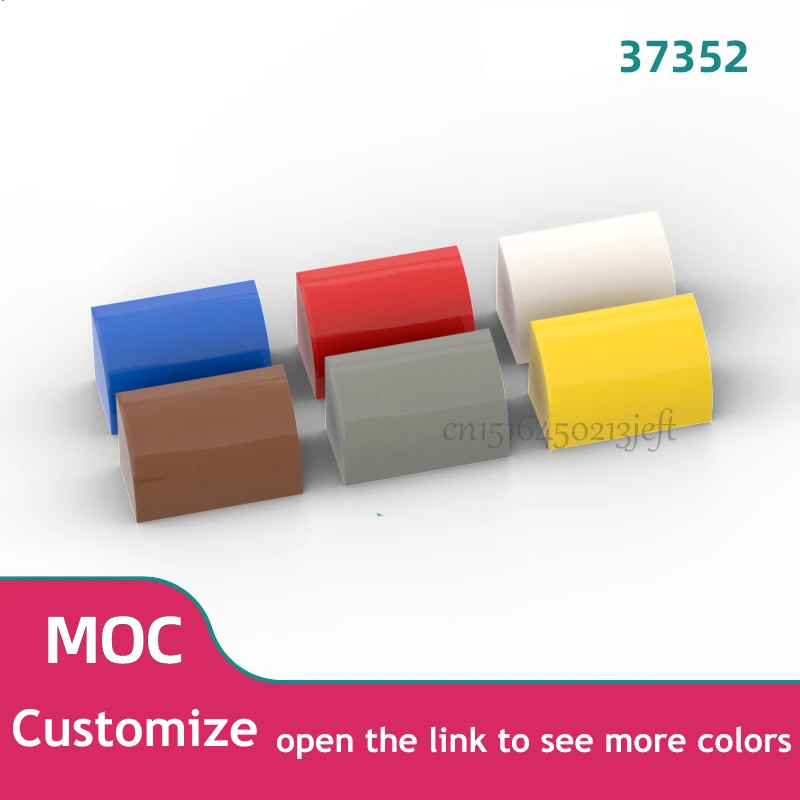 100 Uds. Piezas de ladrillos MOC compatibles 37352 pendiente curvada 1x2x1 bloques de construcción partícula DIY ensamblar juguete cerebral para niños regalo de cumpleaños