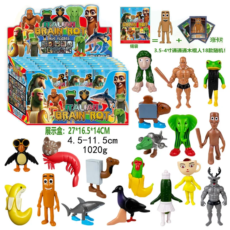 Figura italiana Brainrot Tung Sahur juguete coleccionable muñeca - imagen 2