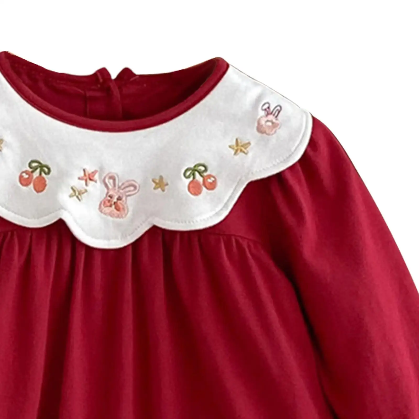 Toddlers Baby Girl Clothes with Elastic Cuffs with Snap Button Newborn Romper Crew Neck Long Sleeve Cute Autumn Bodysuit Soft