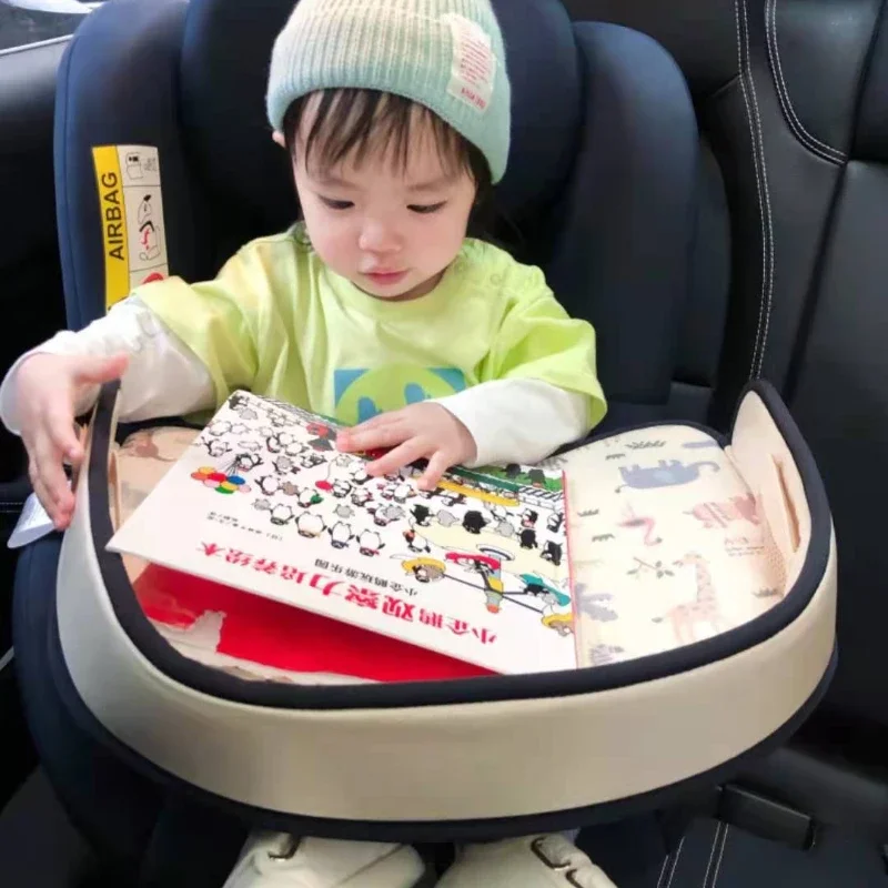 Mesa organizadora de platos de cena multifuncional, plato de cena práctico para bebé, bandeja de asiento de seguridad, plato de cena de coche para niños - imagen 3