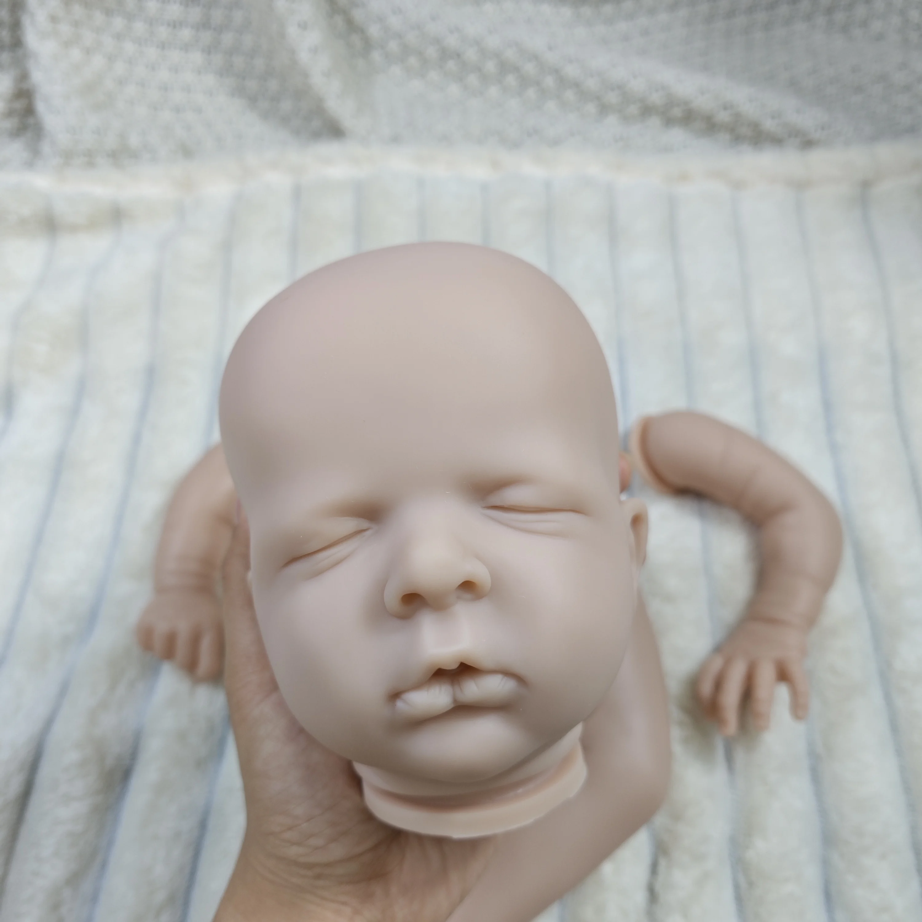 MRB-Kit de muñeca Reborn de vinilo de 20 pulgadas, piezas de muñeca en blanco sin pintar, molde realista con brazos y piernas completas, cuerpo de tela incluido - imagen 5