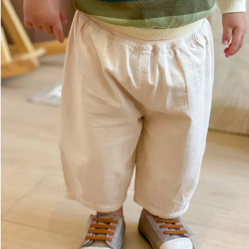 Pantalones de algodón vintage para niños con cintura elástica - imagen 4