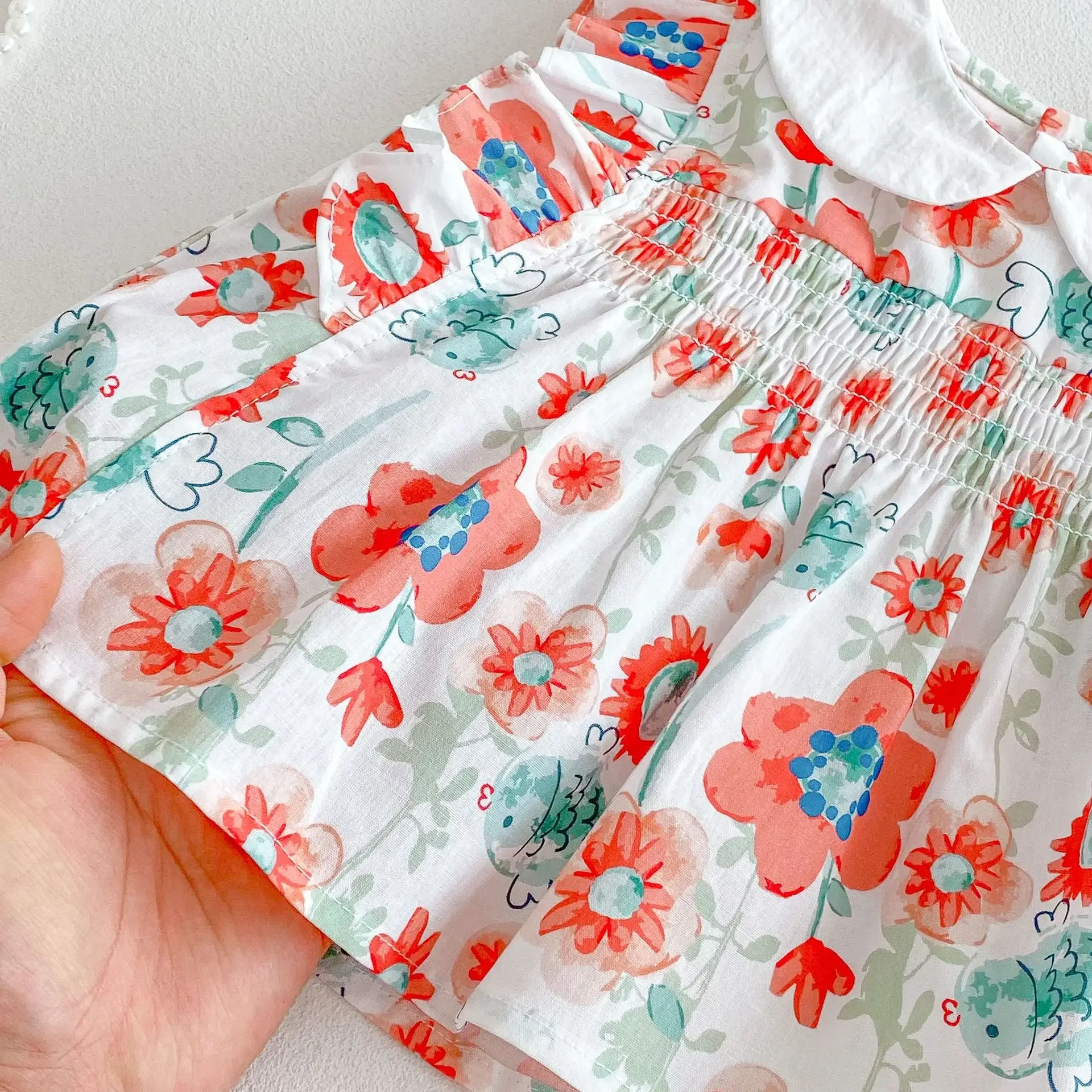 Nueva camiseta Floral de estilo coreano para niños de verano + pantalones cortos, conjunto de 2 piezas para niñas, traje de moda para bebés - imagen 5