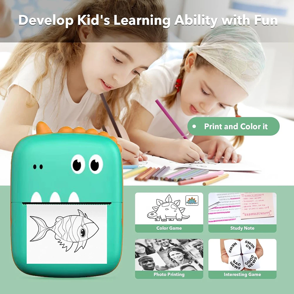 Impresora portátil Mini impresoras térmicas Bluetooth inalámbricas de bolsillo para Android iOS Smartphone BT impresión sin tinta regalo para niños - imagen 2